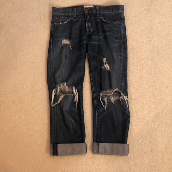 Current Elliot Distressed Cropped Denim - Picture 2 of 5